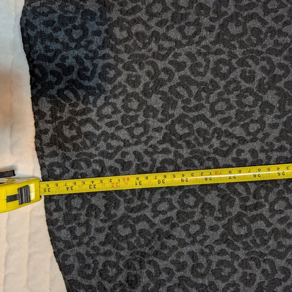 LOFT Black and Charcoal Leopard-Print Fit & Flare Dress - Picture 7 of 7